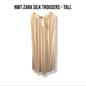 Zara silk trousers, ivory colour
